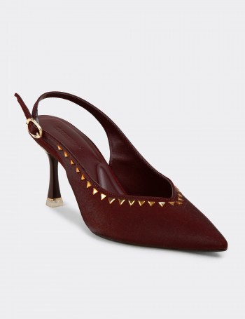Women's Burgundy Slingback Heels