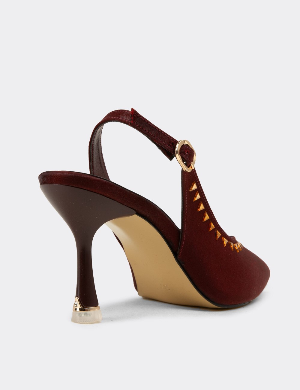 Women's Burgundy Slingback Heels - K3117ZBRDC01
