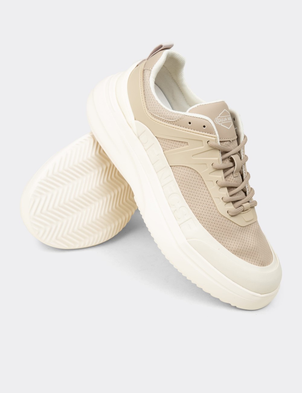 Men's Beige Sneakers - 26538MBEJE01