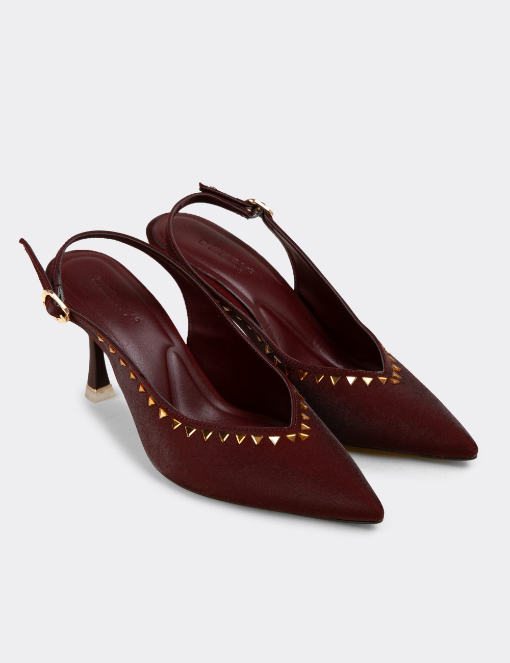 Women's Burgundy Slingback Heels - K3117ZBRDC01
