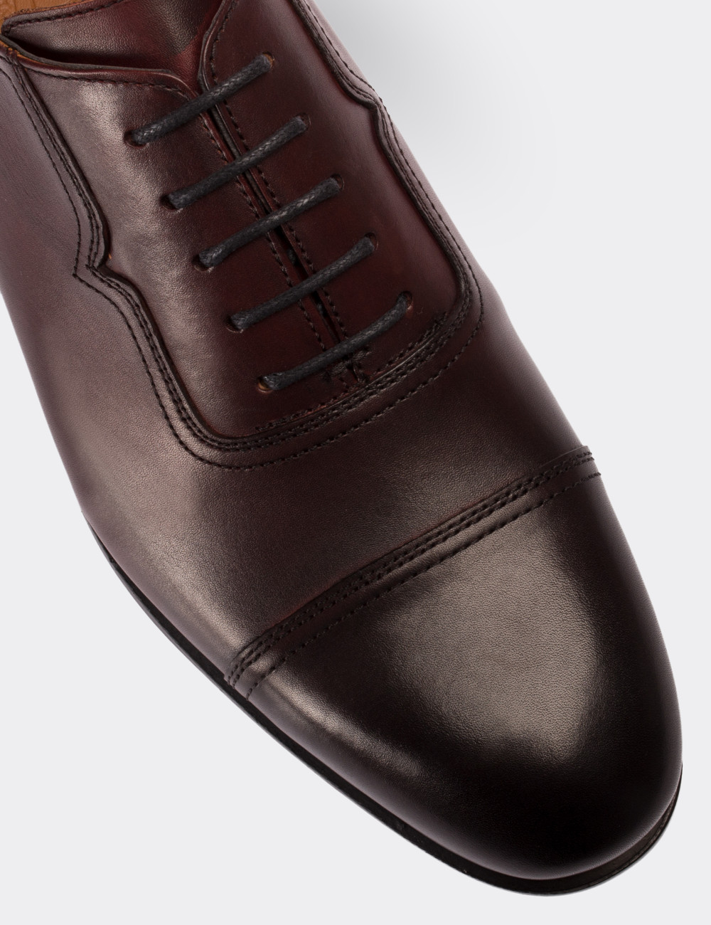 Burgundy  Leather Classic Shoes - 01679MBRDC01
