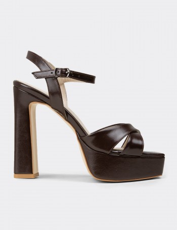 Women's Brown Evening Heels - SM210ZKHVM02