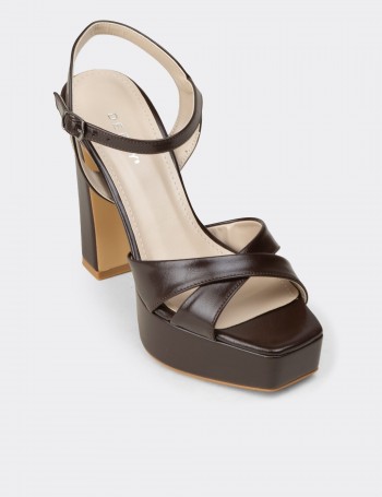 Women's Brown Evening Heels - SM210ZKHVM02