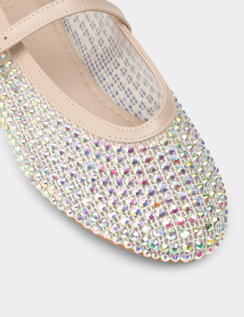 Women's Beige Flat Mary Jane - K0228ZBEJC01