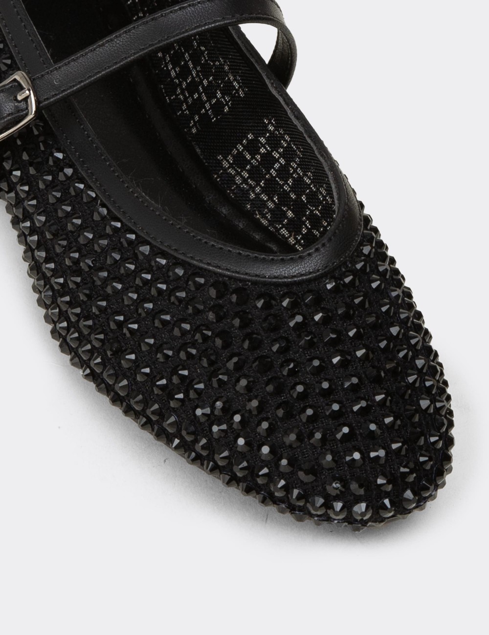 Women's Black Mary Jane Flats - K0228ZSYHC01
