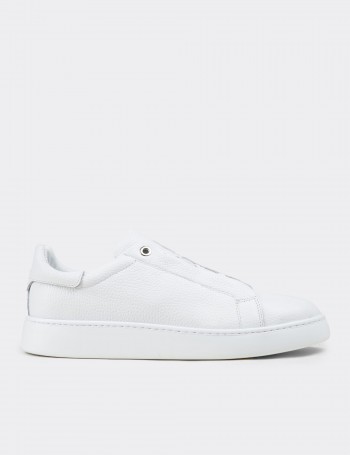 Men's White Leather Sneakers