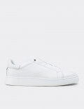 Men's White Leather Sneakers