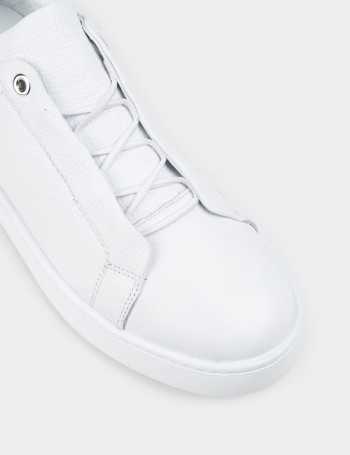 Men's White Leather Sneakers