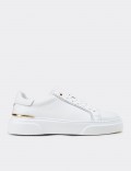 Women's White Leather Sneakers