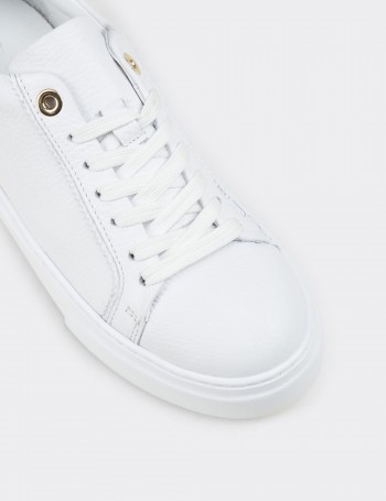 Women's White Leather Sneakers