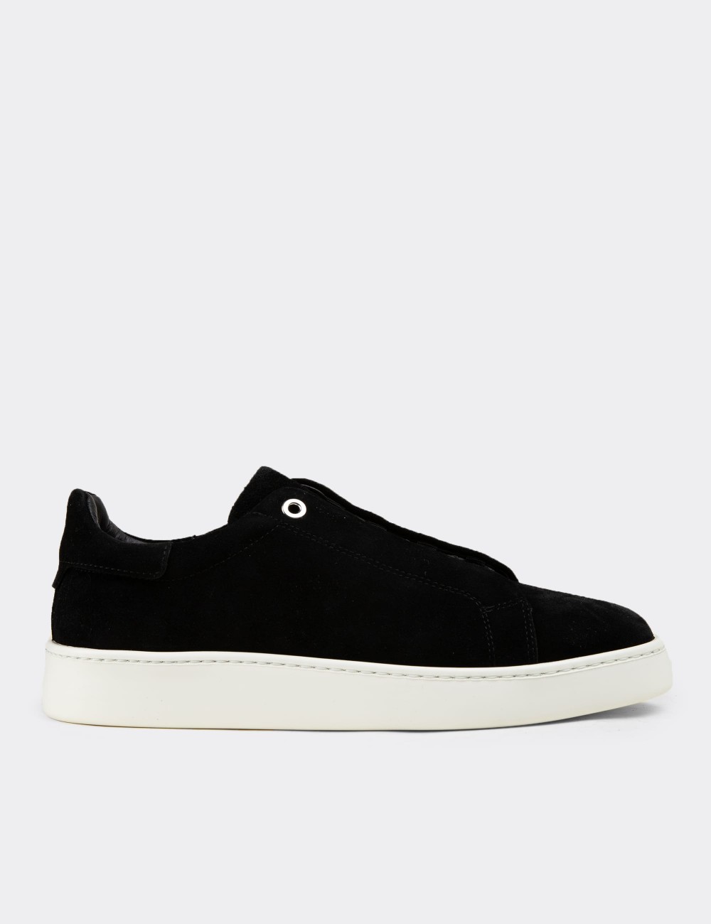 Men's Black Suede Athletic Shoes - 04444MSYHE01