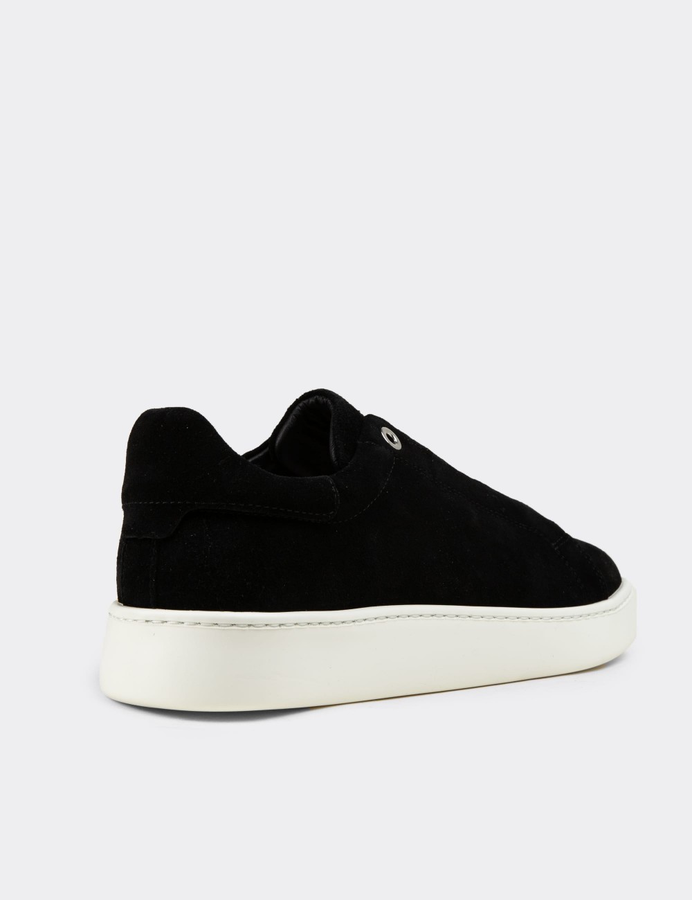Men's Black Suede Athletic Shoes - 04444MSYHE01