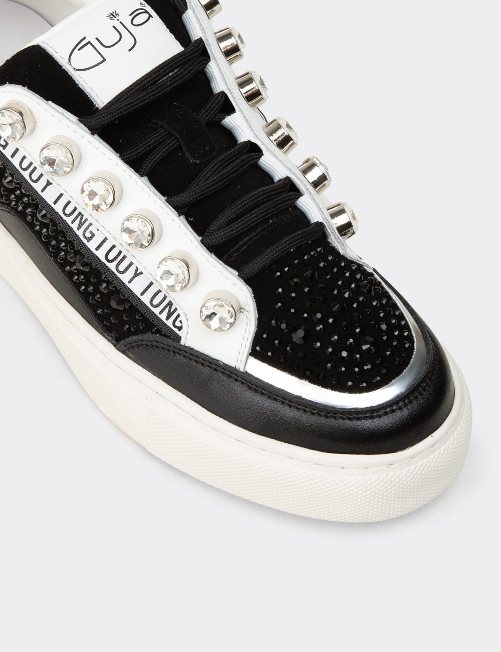 Women's Black Suede Leather Sneakers - 26273ZSYHC01