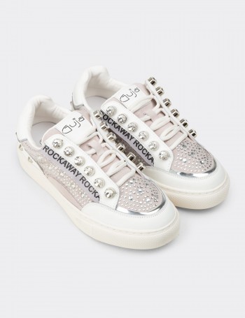 Women's White Leather Sneakers