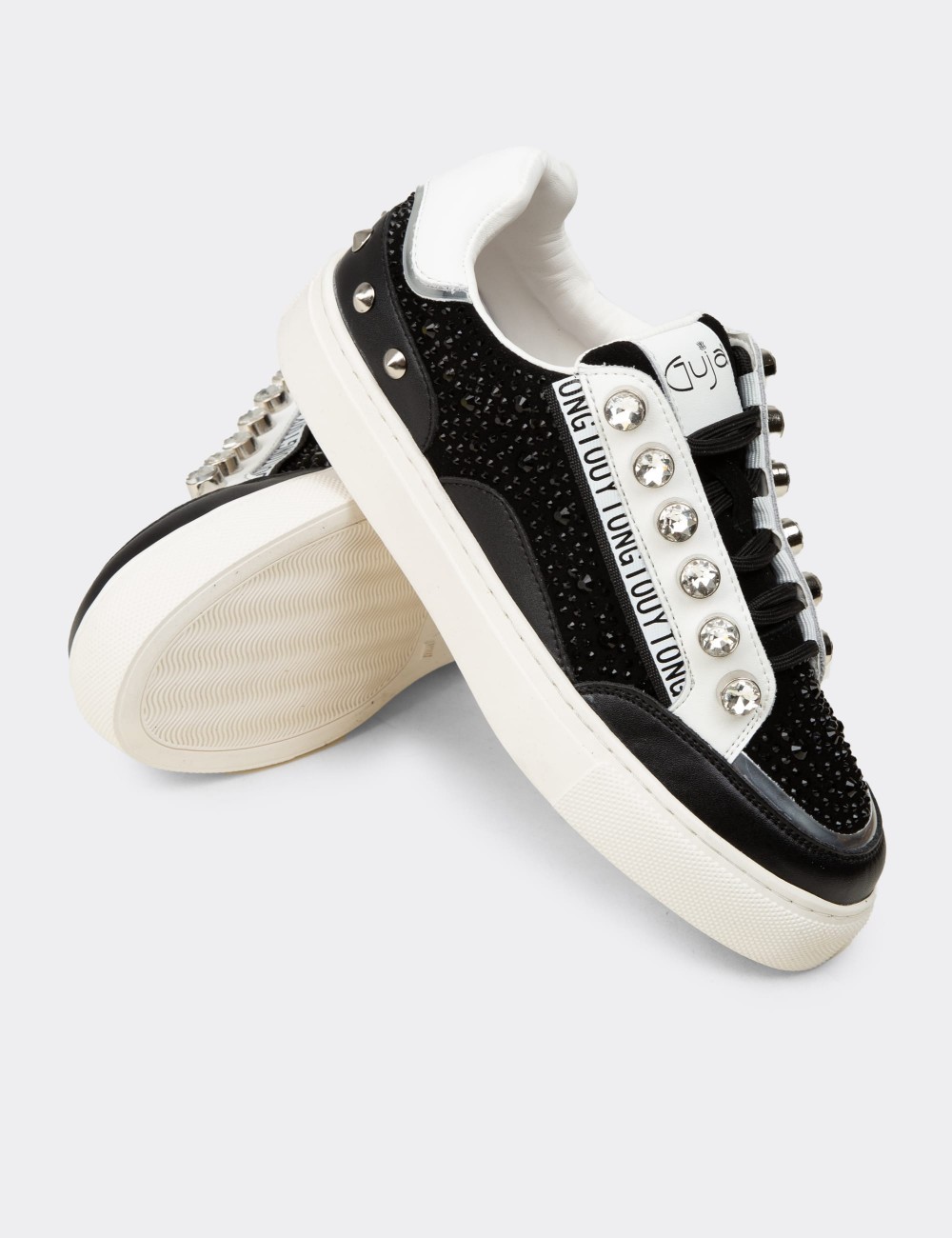 Women's Black Suede Leather Sneakers - 26273ZSYHC01