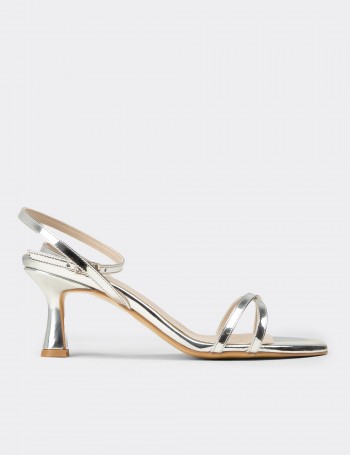 Women's Silver Evening Heels - SM220ZGMSM01