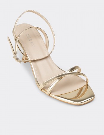 Women's Gold Evening Heels - SM220ZALTM01