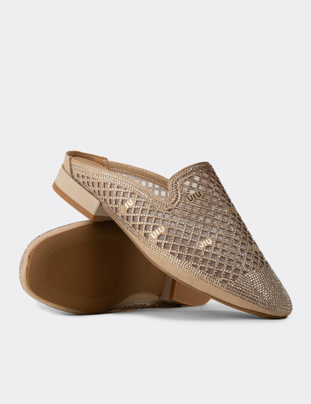 Women's Beige Mule - 26467ZBEJC01