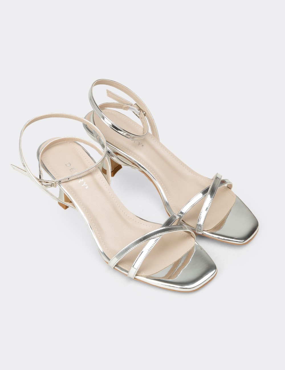 Women's Silver Evening Heels - SM220ZGMSM01
