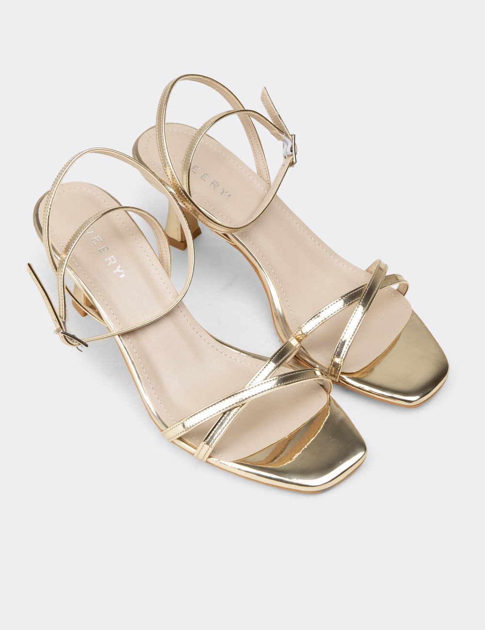Women's Gold Evening Heels - SM220ZALTM01