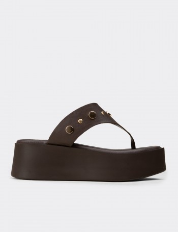 Women's Brown Leather Sandals