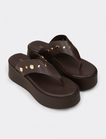 Women's Brown Leather Sandals