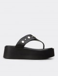 Men's Black Leather Sandals
