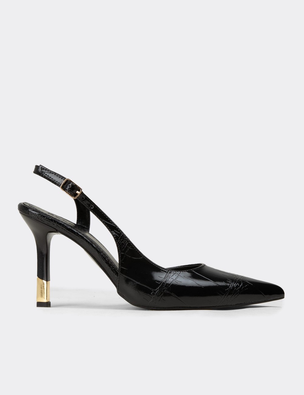 Women's Black Slingback Stiletto Heel - K1025ZSYHM01