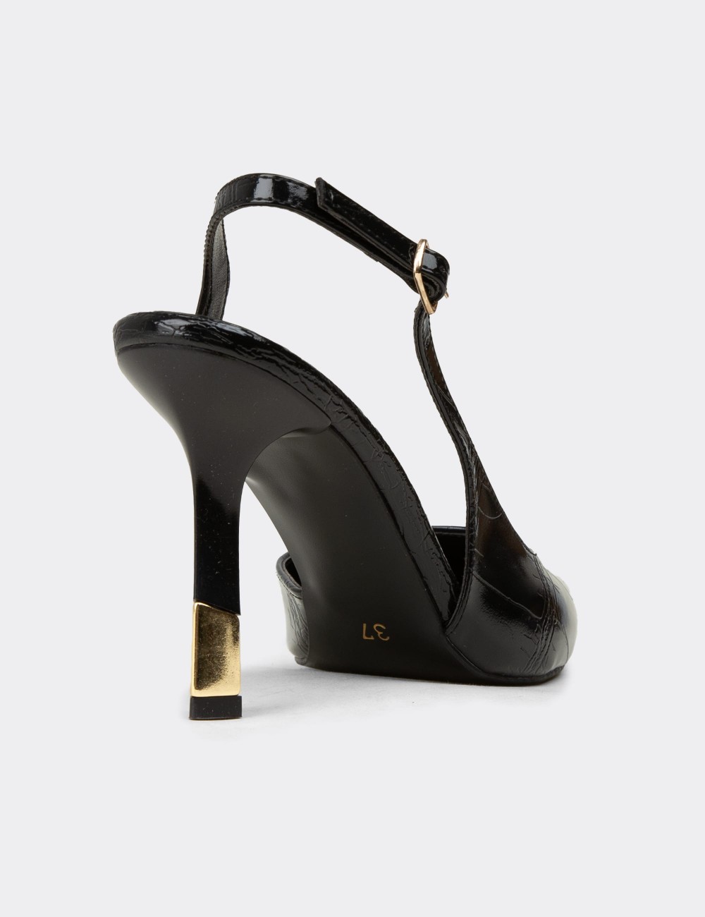 Women's Black Slingback Stiletto Heel - K1025ZSYHM01