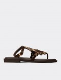 Women's Brown Suede Leather Sandals