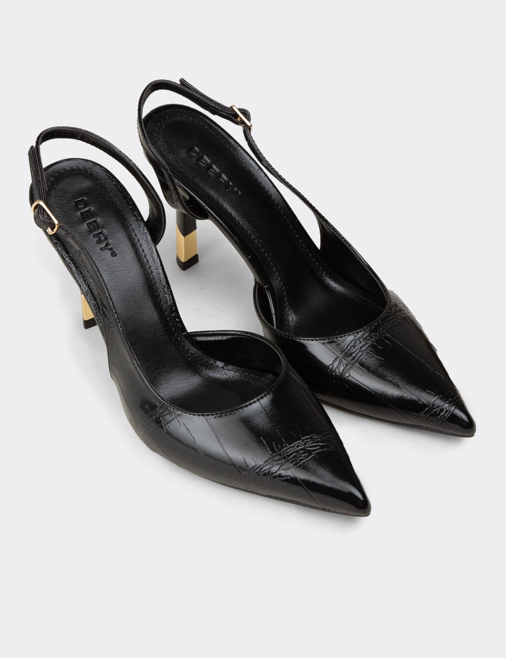 Women's Black Slingback Stiletto Heel - K1025ZSYHM01