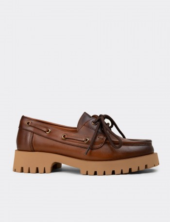 Women's Marine Tan Leather Loafers