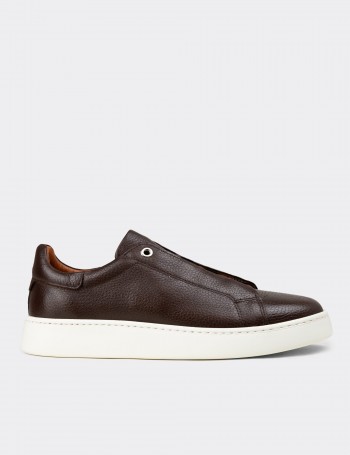 Men's Brown Leather Sneakers