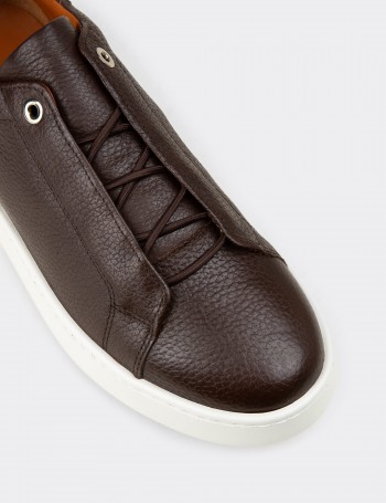 Men's Brown Leather Sneakers