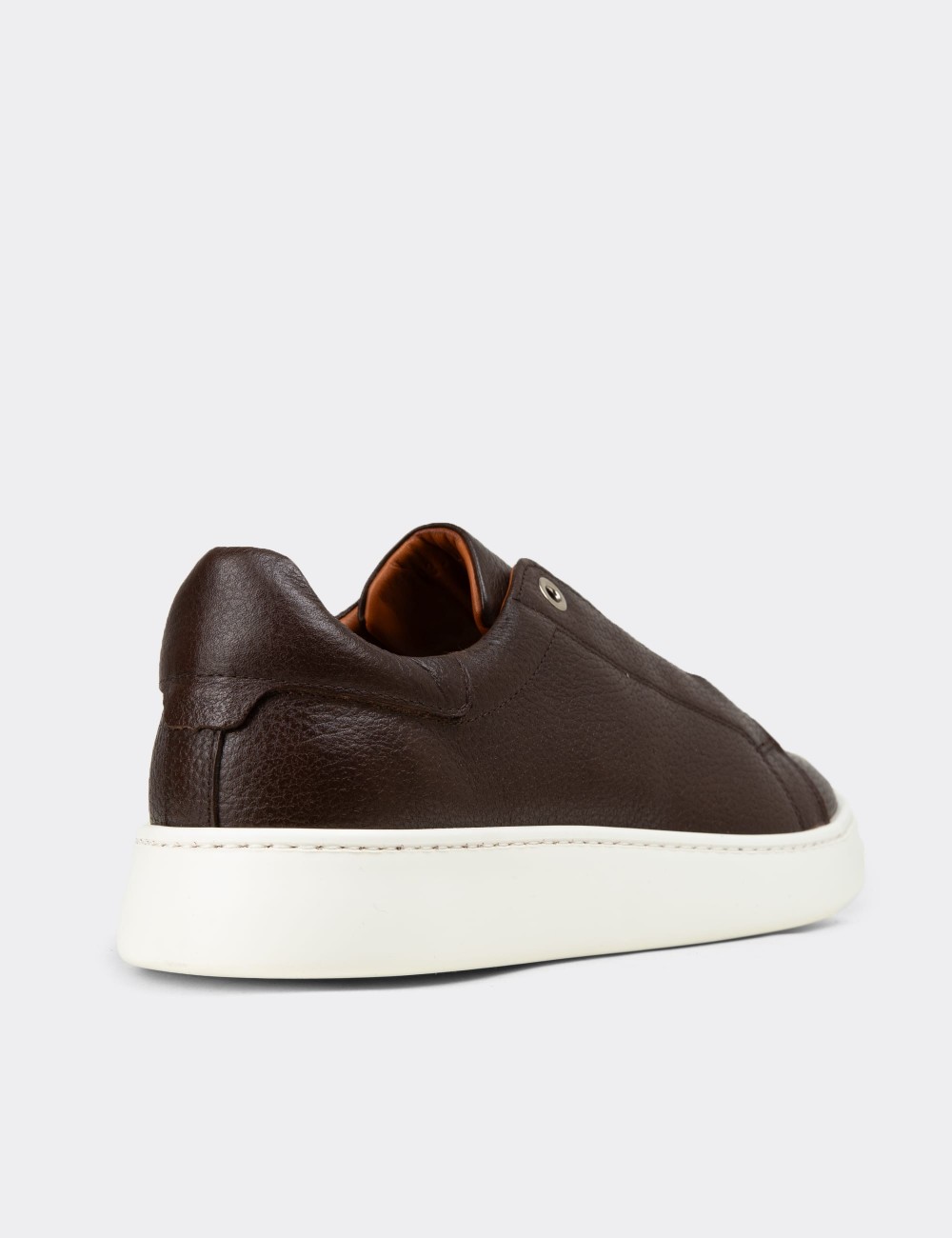 Men's Brown Leather Sneakers - 04444MKHVE01