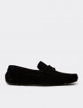 Men's Black Suede Leather Driving Shoes