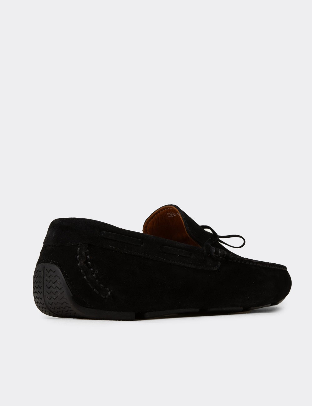 Men's Black Suede Leather Driving Shoes - E0919MSYHC01