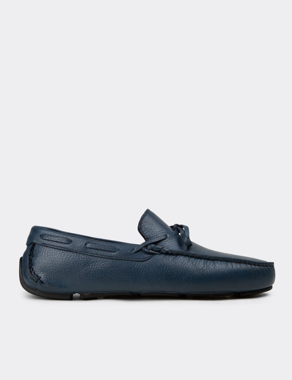 Men's Blue Leather Driving Shoes - E0919MMVIC01