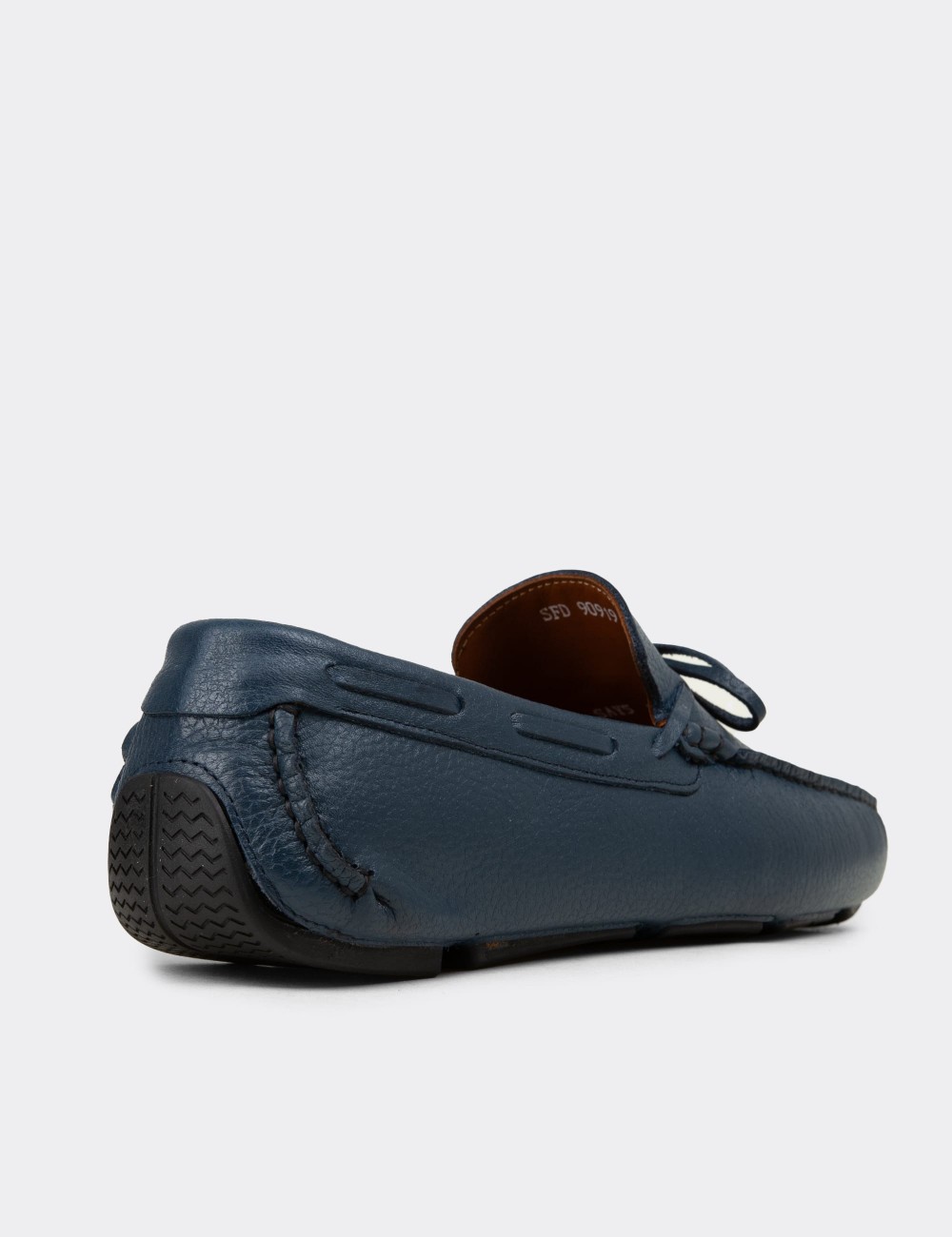 Men's Blue Leather Driving Shoes - E0919MMVIC01