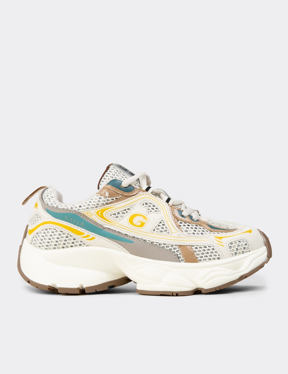 Women's Chunky Yellow Sneakers - 26353ZSRIP01