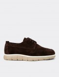 Men's Brown Suede Leather Lace-up Footwear
