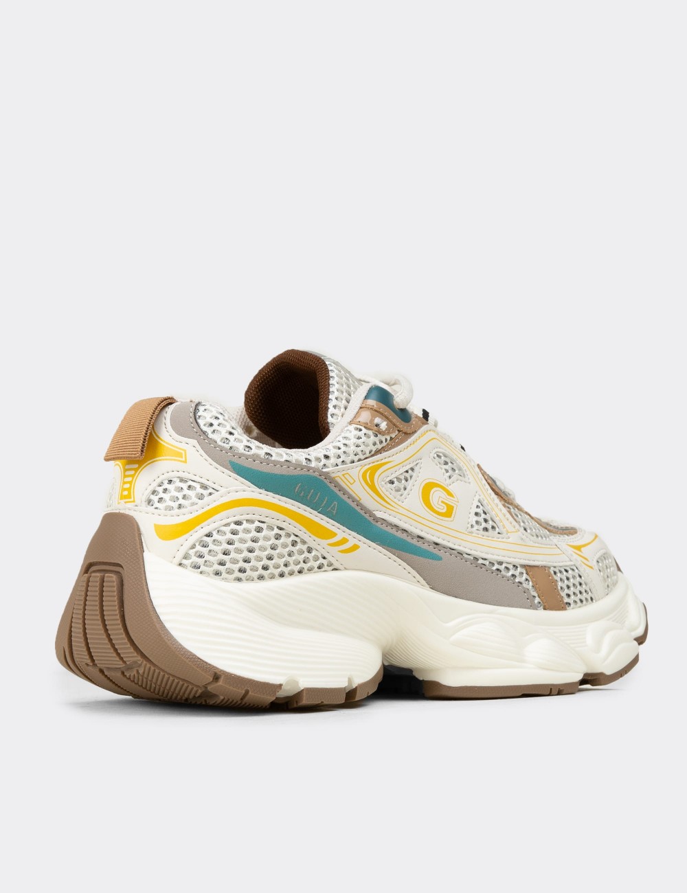 Women's Chunky Yellow Sneakers - 26353ZSRIP01