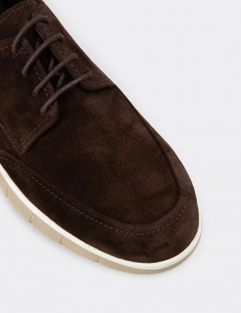 Men's Brown Suede Leather Lace-up Footwear