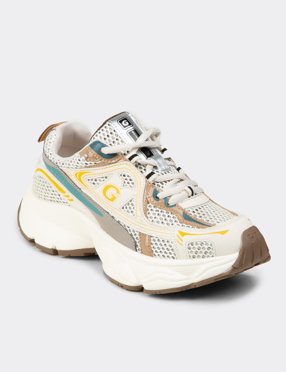 Women's Chunky Yellow Sneakers - 26353ZSRIP01