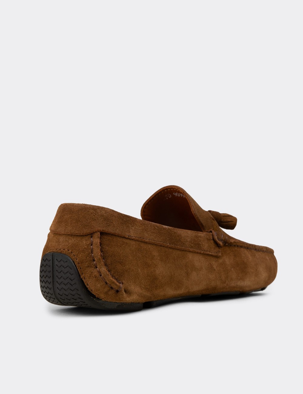 Men's Tan Suede Leather Fringed Moccasins - E0950MTBAC01