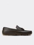 Men's Khaki Leather Tassel Loafers