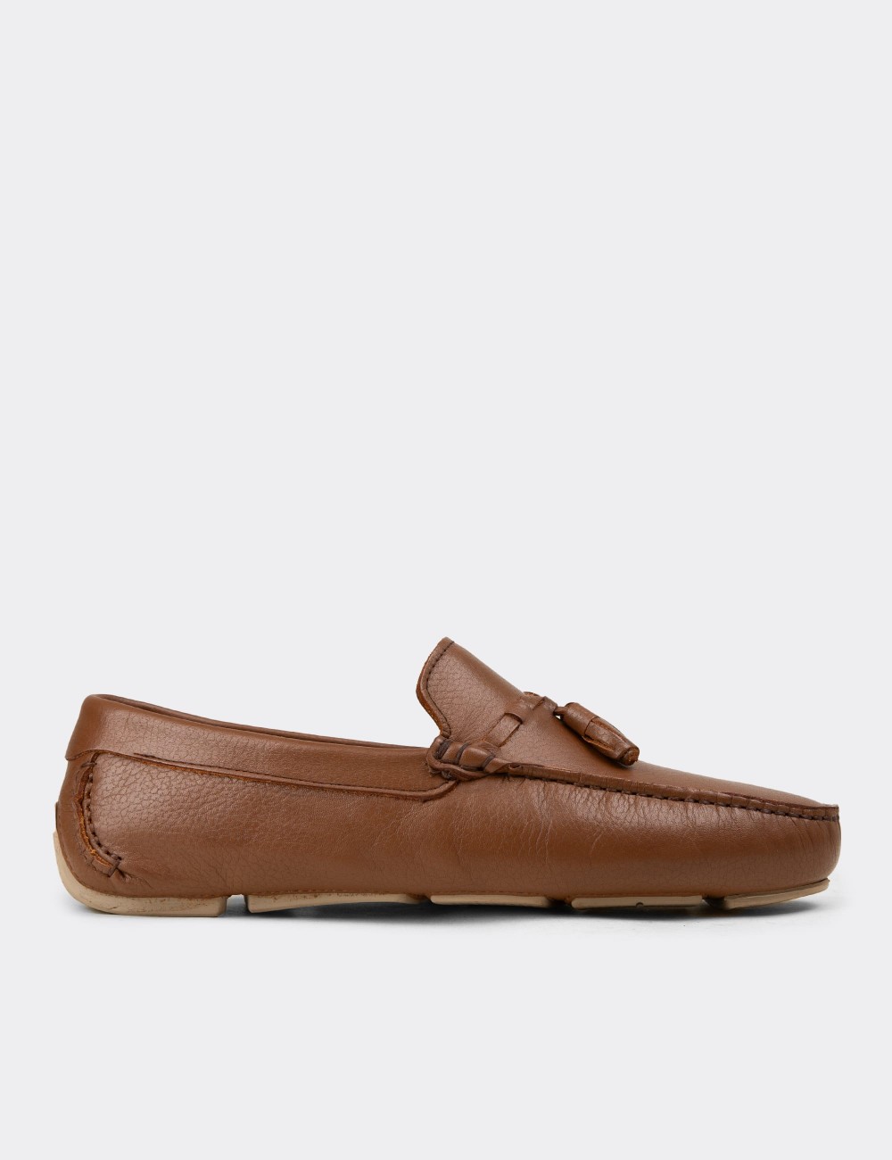 Men's Tan Leather Tassel Moccasins - E0950MTBAC02