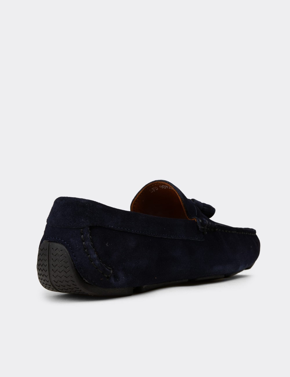 Men's Navy Leather Tassel Moccasins - E0950MLCVC01