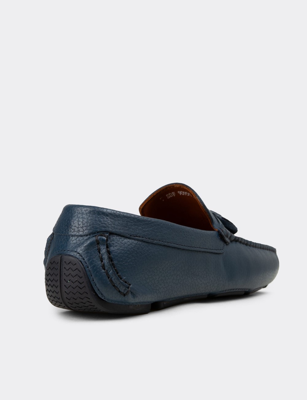 Men's Blue Leather Tassel Moccasins - E0950MMVIC01