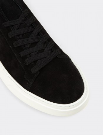 Men's Black Suede Leather Sneakers